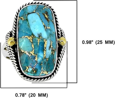 مجوهرات YoTreasure باللون الأزرق والنحاس الفيروزي الصلبة 925 من الفضة الاسترليني والنحاس in Saudi Arabia