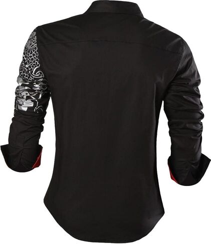 Sportrendy Men's Slim Fit Long Sleeves Casual Button Down Dress Shirts JZS041 in Saudi Arabia