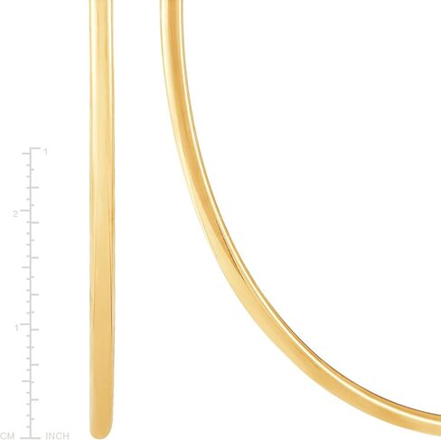 Welry 80mm Round Hoop Earrings with Bridge in 14K Yellow Gold in Kuwait