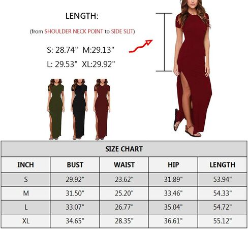 Meenew Women's Party Beach Vacation High Slit Summer Maxi Long Bodycon Dress in Kuwait