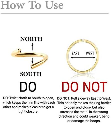 ONDAISY 10K الذهب الصلب المفتوح الزنمة الغضروف دافئ Daith الحلزون الداخلي الخارجي محارة مستديرة كبيرة صغيرة صغيرة رقيقة وجه صغير الأنف الحاجز هوب حلقة ثقب الأذن للنساء الفتيات الرجال in Kuwait