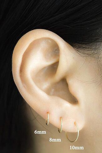 ONDAISY 10K الذهب الصلب المفتوح الزنمة الغضروف دافئ Daith الحلزون الداخلي الخارجي محارة مستديرة كبيرة صغيرة صغيرة رقيقة وجه صغير الأنف الحاجز هوب حلقة ثقب الأذن للنساء الفتيات الرجال in Kuwait