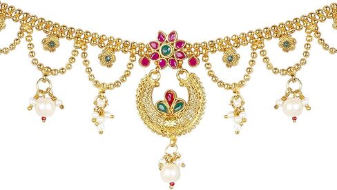 Aheli Tradional عرقي Kundan الخصر البطن سلسلة الهندي التقليدية بوليوود مجوهرات للنساء الفتيات, معدن, لا توجد معلومات in Saudi Arabia