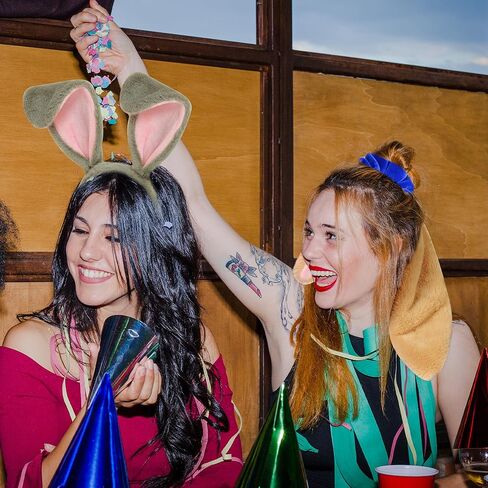 مجموعة عصابة رأس على شكل أذن أرنب، مجموعة عصابة رأس من القطيفة على شكل أذن أرنب ومجموعة عصابة رأس زي أرنب للنساء والفتيات، إكسسوارات زي أرنب لحفلات الهالوين التنكرية in Kuwait