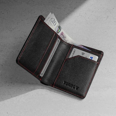 TORRO Genuine USA Leather Men’s Billfold Wallet [RFID Blocking] [5 Credit Card Slots] [1 Microfibre Lined Cash Compartment] [Slim Profile] [Bifold] in Kuwait
