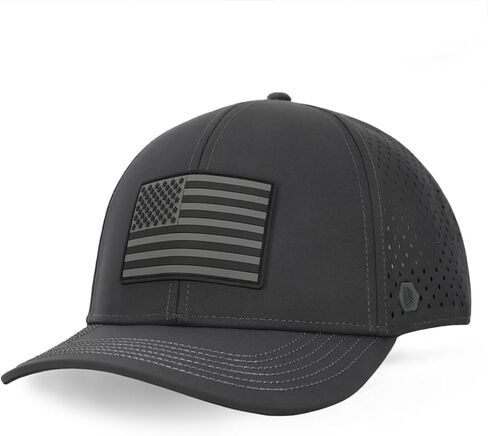 Dumont Supply - قبعة العلم الأمريكي، منقار منحني، قبعة Snapback للأداء، قبعة بيسبول مقاومة للماء، للرجال والنساء in Kuwait