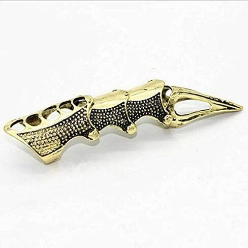 Barhunkft(TM) Punk Gothic Rings Rock Scroll Joint Armor Knuckle Metal Full Finger Claw Ring(Random Color) in Saudi Arabia