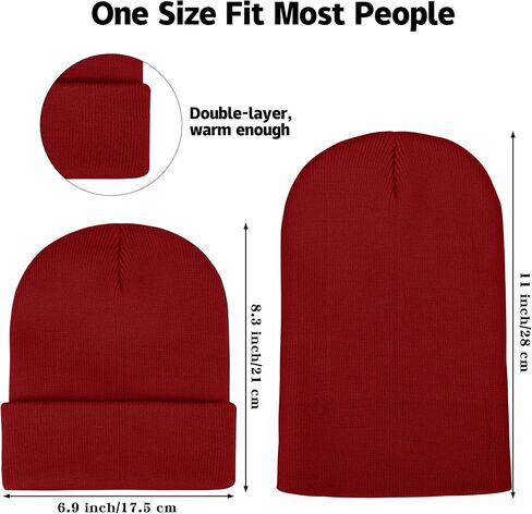 KUTTOR 4 Pack Knit Skull Beanie Hats Adult Winter Warm Hats Cozy Knitted Ski Cap Cuffed Stretchy Beanie Hats for Men Women in Saudi Arabia