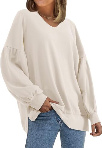 Amoretu Womens Sweatshirts Oversized Long Sleeve Pullover Shirts Tops in Saudi Arabia