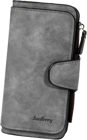 Wallet for Women RFID Blocking Clutch Purse Long Ladies Credit Card Holder Organizer(Dark Grey) in Saudi Arabia