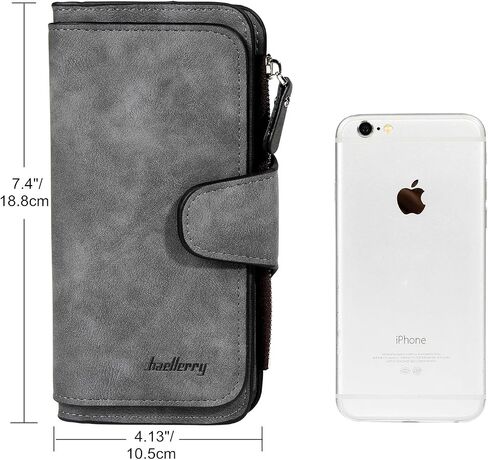 Wallet for Women RFID Blocking Clutch Purse Long Ladies Credit Card Holder Organizer(Dark Grey) in Saudi Arabia