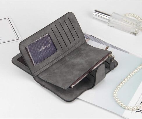Wallet for Women RFID Blocking Clutch Purse Long Ladies Credit Card Holder Organizer(Dark Grey) in Saudi Arabia