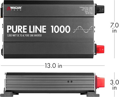 واجان EL3808 محول طاقة بيور لاين 2000 وات تيار مستمر 12 فولت إلى 110 فولت تيار متردد للسيارة محول طاقة موجة جيبية نقية للمنزل RV التخييم فان الحياة خارج الشبكة ETL معتمد in Kuwait