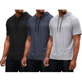 DEVOPS 3 Pack Men's Hoodie Short Sleeve Fishing Hiking Running Workout T-Shirts in Saudi Arabia