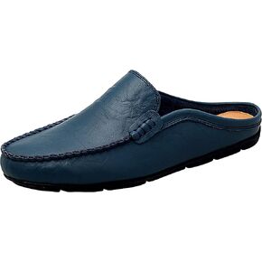 Go Tour Mens Mules Clog Slippers Breathable Punching Leather Slip on Shoes Casual Loafers in Saudi Arabia