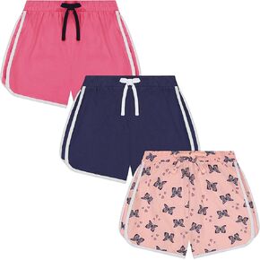 Pink Velvet Girls Athletic Running Shorts - Workout Short 3-Pack- Flowy Cotton Sport Shorts in Saudi Arabia