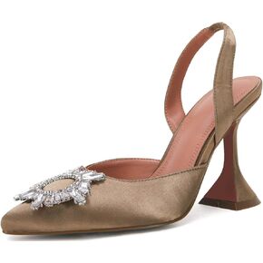 VETASTE المرأة عالية الكعب كريستال Slingback مضخات وأشار اصبع القدم Strappy ومثلث الكعب حفل زفاف العروس حذاء بكعب in Kuwait