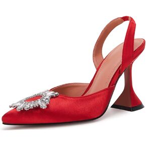 VETASTE Women's High Heel Crystal Slingback Pumps Pointed Toe Strappy Triangle Heeled Party Wedding Bride Pump Shoes in Saudi Arabia