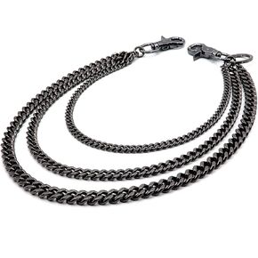 newtro Heavy Duty Wallet Chain Men Women Boy Girl, Biker Motorcycle Pants Jean Punk Goth Key Chain Black Gold Silver TH in Kuwait