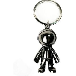 Black Robot Keychains Men Creative Spacemen Car Key Chain Ring for Office Backpack Purse Charm