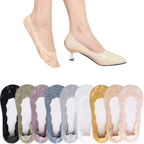 5/6/9 أزواج لا تظهر الجوارب النسائية منخفضة قطع بطانة الجوارب الدانتيل عادية لا تظهر عدم الانزلاق قارب الجوارب in Kuwait