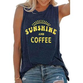قمصان بدون أكمام صيفية كاجوال من Umsuhu Sunshine and Coffee للسيدات بدون أكمام برسومات بدون أكمام in Kuwait