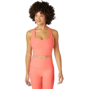 Beyond Yoga Spacedye Well Rounded Cropped Women’s Halter Tank - Slim Fit - Pullover Style Electric Peach Heather SM One Size in Saudi Arabia