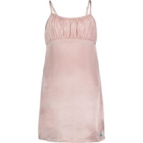 Calvin Klein Girls' Sleeveless Slip Dress with Elastic Back and Monogram Patch