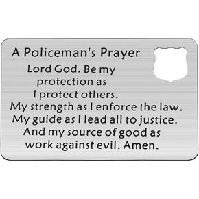 WSNANG Police Officer Gift Policeman's Prayer Keychain Police Officer's Prayer for Lawman Hero Policeman Gift