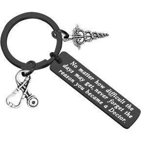 FUSTMW Doctor Gift Doctor Keychain Caduceus Charm Medical Doctor Jewelry Gifts for Graduation Birthday Christmas
