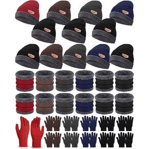 36 Pieces Winter Beanies Neck Warmer Gloves Sets Bulk Knit Skull Cap for Men Women Unisex Adults Homeless in Saudi Arabia