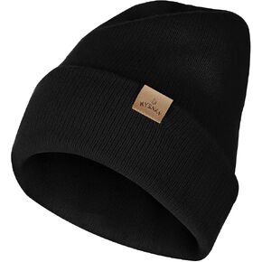 Hysnan Mens Beanie Merino Wool Warm Hats for Women Men Knit Slouchy Double Layer Warm Cuffed Skull Beanie Skiing Skating in Saudi Arabia
