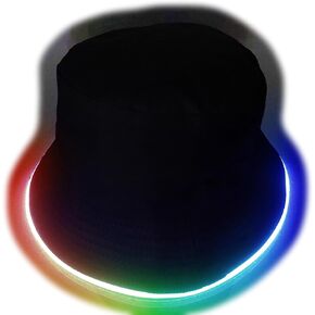 قبعة دلو مضيئة بمصباح LED من House Of Rave للرجال والنساء - ملابس نيون مستقبلية وملابس احتفالية in Kuwait