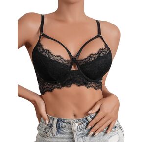 SOLY HUX Bras for Women Sexy Lace Cut Out Underwire Bra Everyday Bralette