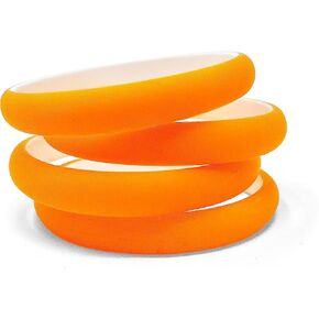 NEON NATION 4 Pack Thin 1/2 Inch Fluorescent Bright Neon Colored Matt Finish 80s Style Bangle Bracelets in Saudi Arabia