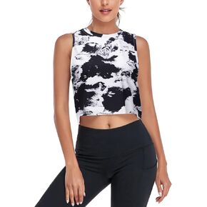 LURANEE Workout Crop Tops Cropped Muscle Tank Cute Quick Dry Gym Yoga Athletic Shirts in Kuwait