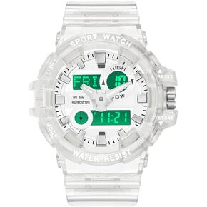 Gosasa Sanda Mens Womens Large Dial Transparent Multifunction Digital Watch Casual Dual Display 12H/24H Stopwatch Calendar Unisex Wrist Watch in Kuwait