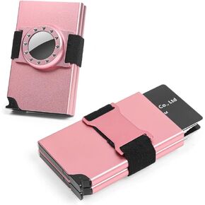 Le Vasty Women's Card Wallet with Airtag Holder, Twin Case Pop Up Airtag Wallet, RFID Credit Card Holder for Women Slim Minimalist, Compact Pocket Metal Wallets for Women… in Kuwait