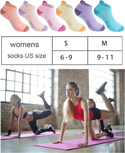 Ｋ・ＮＩＶＥ Ankle Running Socks For Womens Athletic No Show Socks Cushioned Sole Socks 6 Pairs in Saudi Arabia