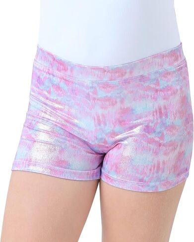 HDE Gymnastics Shorts for Girls Dance Short Glitter Sparkle Tumbling Bottoms in Kuwait