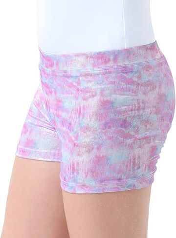 HDE Gymnastics Shorts for Girls Dance Short Glitter Sparkle Tumbling Bottoms in Kuwait
