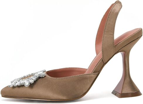 VETASTE المرأة عالية الكعب كريستال Slingback مضخات وأشار اصبع القدم Strappy ومثلث الكعب حفل زفاف العروس حذاء بكعب in Kuwait