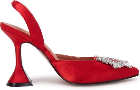 VETASTE المرأة عالية الكعب كريستال Slingback مضخات وأشار اصبع القدم Strappy ومثلث الكعب حفل زفاف العروس حذاء بكعب in Saudi Arabia