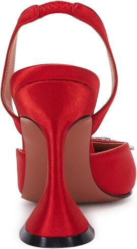 VETASTE المرأة عالية الكعب كريستال Slingback مضخات وأشار اصبع القدم Strappy ومثلث الكعب حفل زفاف العروس حذاء بكعب in Saudi Arabia