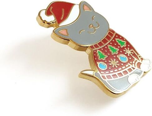 Pinsanity Cute Christmas Kitty Cat In Holiday Sweater Enamel Lapel Pin in Saudi Arabia