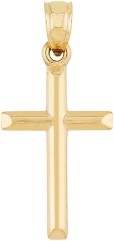 JEWELHEART 14K Real Gold Cross Pendant - Classic Small Cross Pendant Charm - Religious 14K Yellow Gold Jewelry For Men Women Boys Girls in Saudi Arabia