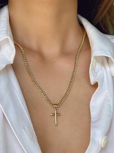 JEWELHEART 14K Real Gold Cross Pendant - Classic Small Cross Pendant Charm - Religious 14K Yellow Gold Jewelry For Men Women Boys Girls in Saudi Arabia