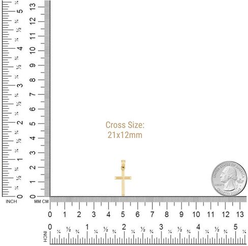 JEWELHEART 14K Real Gold Cross Pendant - Classic Small Cross Pendant Charm - Religious 14K Yellow Gold Jewelry For Men Women Boys Girls in Saudi Arabia