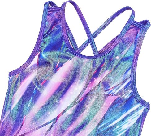 MODAFANS Gymnastics Leotards for Girls Sparkly Ballet Dance Unitards Biketards Tumbling Shorts Cross Back Activewear in Saudi Arabia