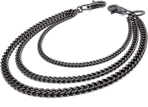 newtro Heavy Duty Wallet Chain Men Women Boy Girl, Biker Motorcycle Pants Jean Punk Goth Key Chain Black Gold Silver TH in Kuwait